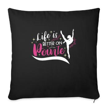 Ballet Ballerine Danse Danse Danse Ballet Cadeau - Housse de coussin décorative 45 x 45 cm - noir - Devant