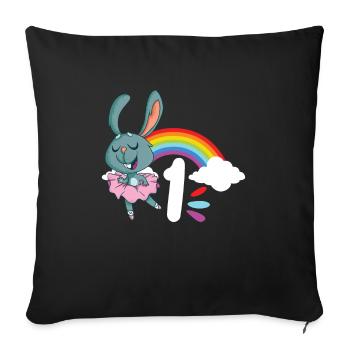 1. Birthday Ballet Ballerina Dance Dancer - Sofakissenbezug 45 x 45 cm - Schwarz - Vorne