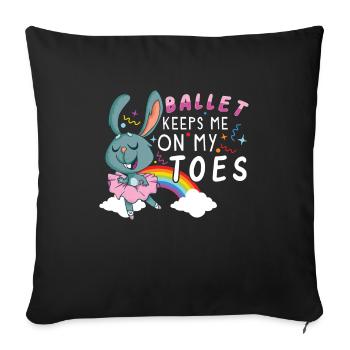 Ballet Ballerina Dance Dancer Dancing Ballet Gift - Sofa pillowcase 17,3'' x 17,3'' (45 x 45 cm) - black - Front