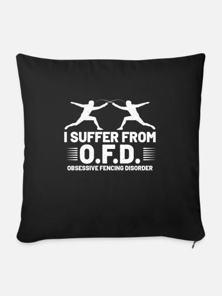 Fencing Fencer Fence - Sofakissenbezug 45 x 45 cm - Schwarz