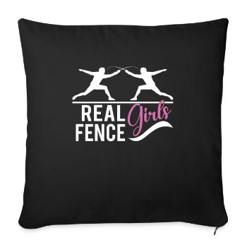 Female Fencing Girl Fencer Fence - Sofakissenbezug 45 x 45 cm - Schwarz - Vorne