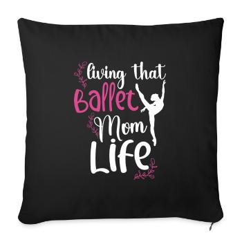 Ballet Ballerine Danse Danse Danse Ballet Cadeau - Housse de coussin décorative 45 x 45 cm - noir - Devant