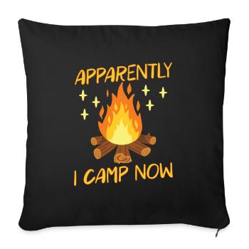 Scout Camping Outdoor Campfire Randonnée Randonnée Backpacking - Housse de coussin décorative 45 x 45 cm - noir - Devant