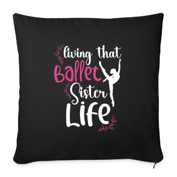 Ballet Ballerine Danse Danse Danse Ballet Cadeau - Housse de coussin décorative 45 x 45 cm - noir - Devant