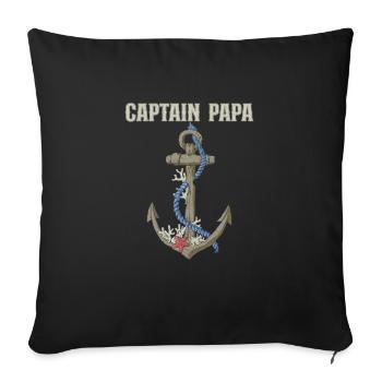 Boating Dad Boat Captain Pontoon Sailor Cruising - Sofa pillowcase 17,3'' x 17,3'' (45 x 45 cm) - black - Front