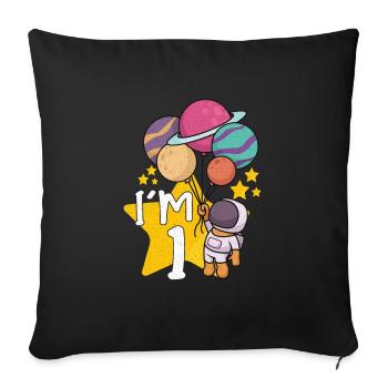 Astronaute Astronomie Système Solaire Espace Enfants - Housse de coussin décorative 45 x 45 cm - noir - Devant