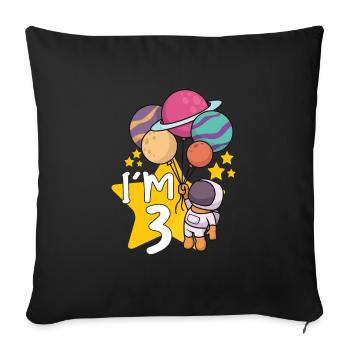 Astronaute Astronomie Système Solaire Espace Enfants - Housse de coussin décorative 45 x 45 cm - noir - Devant