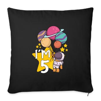 Astronaute Astronomie Système solaire Espace Enfants - Housse de coussin décorative 45 x 45 cm - noir - Devant