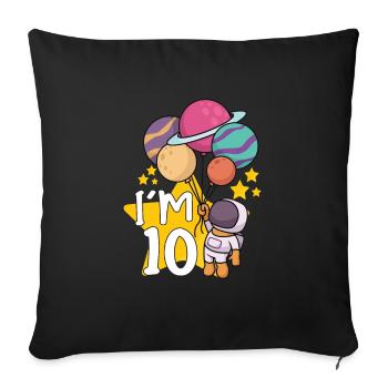 Astronaute Astronomie Système solaire Espace Enfants - Housse de coussin décorative 45 x 45 cm - noir - Devant