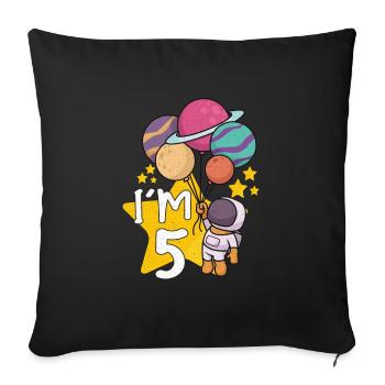 Astronaute Astronomie Système solaire Espace Enfants - Housse de coussin décorative 45 x 45 cm - noir - Devant