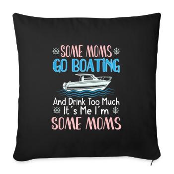 Boating Boat Captain Pontoon Sailor Cruising - Sofakissenbezug 45 x 45 cm - Schwarz - Vorne