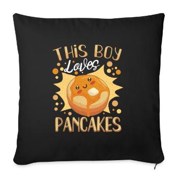 Pancake Maker Pancake Lover Drôle de gaufre - Housse de coussin décorative 45 x 45 cm - noir - Devant