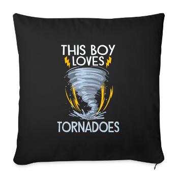 Meteorologie-kindertornado-sturm, Der Sturm-fan - Sofakissenbezug 45 x 45 cm - Schwarz - Vorne