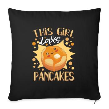 Pancake Maker Pancake Lover Drôle de gaufre - Housse de coussin décorative 45 x 45 cm - noir - Devant