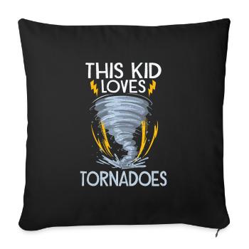 Meteorologie-kindertornado-sturm, Der Sturm-fan - Sofakissenbezug 45 x 45 cm - Schwarz - Vorne