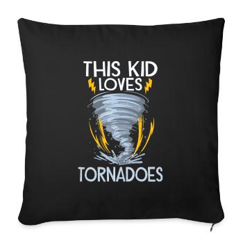 Meteorologie-kindertornado-sturm, Der Sturm-fan - Sofakissenbezug 45 x 45 cm - Schwarz - Vorne