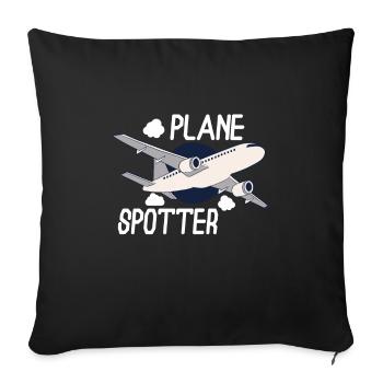 Aircraft Spotting Airplane Aircraft Spotter - Sofakissenbezug 45 x 45 cm - Schwarz - Vorne