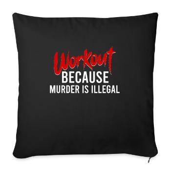 Bodybuilding Powerlifting Weightlifting Fitness - Sofakissenbezug 45 x 45 cm - Schwarz - Vorne