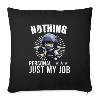 Police Cop Officer Police Office - Sofa pillowcase 17,3'' x 17,3'' (45 x 45 cm) - black - Front