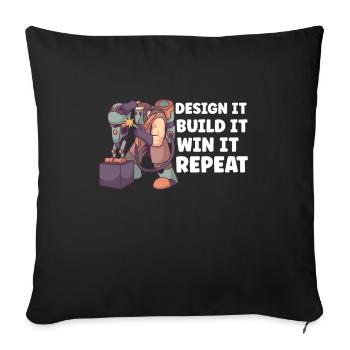 Ingénieur en robotique pour l’apprentissage automatique - Housse de coussin décorative 45 x 45 cm - noir - Devant