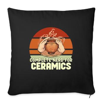 Pottery Ceramic Pottery Pottery Pottery - Sofa pillowcase 17,3'' x 17,3'' (45 x 45 cm) - black - Front