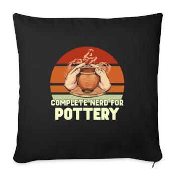 Pottery Ceramic Pottery Pottery Pottery - Sofa pillowcase 17,3'' x 17,3'' (45 x 45 cm) - black - Front