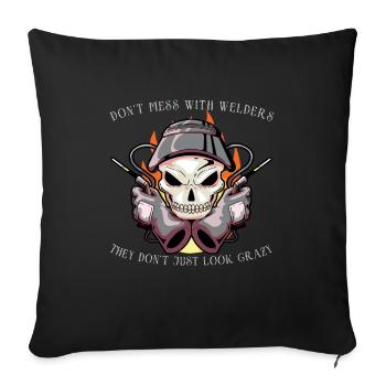 Soudeur Femme Drôle Drôle Soudage Petite Amie Cadeau - Housse de coussin décorative 45 x 45 cm - noir - Devant