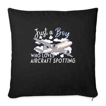 Avion Avion Spotting Avion Avion Spotter - Housse de coussin décorative 45 x 45 cm - noir - Devant