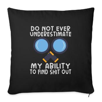 True Crime Murder Spy Crime Interesse Geschenkidee - Sofakissenbezug 45 x 45 cm - Schwarz - Vorne