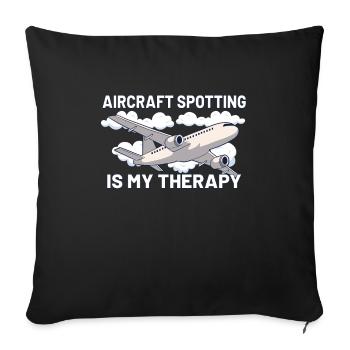 Aircraft Spotting Airplane Aircraft Spotter - Sofakissenbezug 45 x 45 cm - Schwarz - Vorne