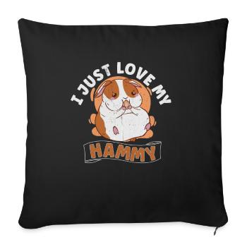 Hamster Fan Hamster Lover Hamsters - Sofa pillowcase 17,3'' x 17,3'' (45 x 45 cm) - black - Front