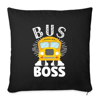 Schulbusfahrer Sei Nett Zum Schulbusfahrer - Sofakissenbezug 45 x 45 cm - Schwarz - Vorne