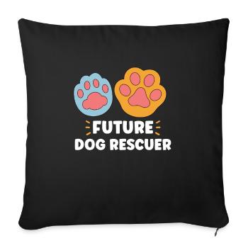 SAUVETAGE DE CHIEN DROITS DES ANIMAUX SAUVETAGE ADOPTION DE CHIENS DE SAUVETAGE - Housse de coussin décorative 45 x 45 cm - noir - Devant