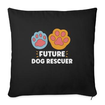 SAUVETAGE DE CHIEN DROITS DES ANIMAUX SAUVETAGE ADOPTION DE CHIENS DE SAUVETAGE - Housse de coussin décorative 45 x 45 cm - noir - Devant
