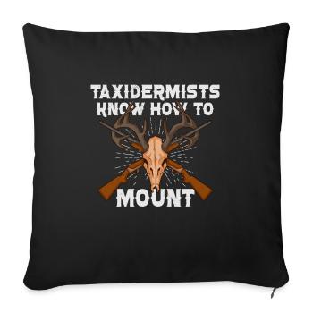 Drôle de taxidermiste taxidermie trophée de chasse - Housse de coussin décorative 45 x 45 cm - noir - Devant