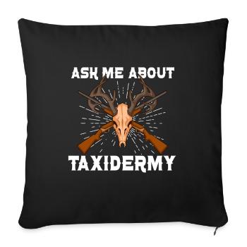 Drôle de taxidermiste taxidermie trophée de chasse - Housse de coussin décorative 45 x 45 cm - noir - Devant
