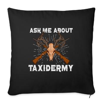 Drôle de taxidermiste taxidermie trophée de chasse - Housse de coussin décorative 45 x 45 cm - noir - Devant