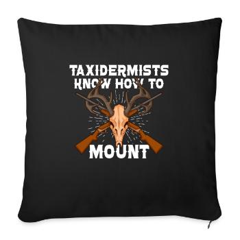 Drôle de taxidermiste taxidermie trophée de chasse - Housse de coussin décorative 45 x 45 cm - noir - Devant