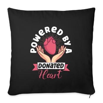 Open Heart Surgery Heart Surgery Survivor - Sofa pillowcase 17,3'' x 17,3'' (45 x 45 cm) - black - Front