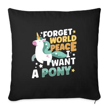 Horse Dressage Horseback-Riding Horse Girl Barn - Sofakissenbezug 45 x 45 cm - Schwarz - Vorne