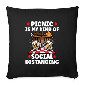 Picnic Lover Pique-Panier de nourriture Date de pique- - Housse de coussin décorative 45 x 45 cm - noir - Devant