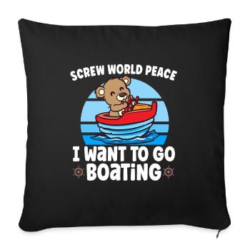 Sailing Sailboat Boating Kid Child Yacht Boat - Sofakissenbezug 45 x 45 cm - Schwarz - Vorne