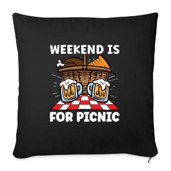Picnic Lover Pique-Panier de nourriture Date de pique- - Housse de coussin décorative 45 x 45 cm - noir - Devant