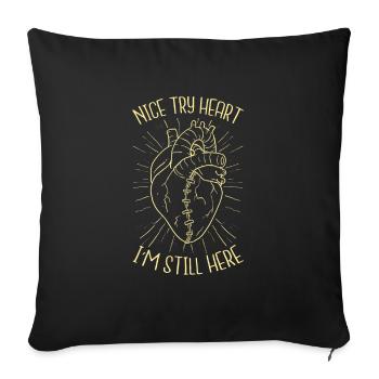 Chirurgie de crise cardiaque Chirurgie à cœur ouvert - Housse de coussin décorative 45 x 45 cm - noir - Devant