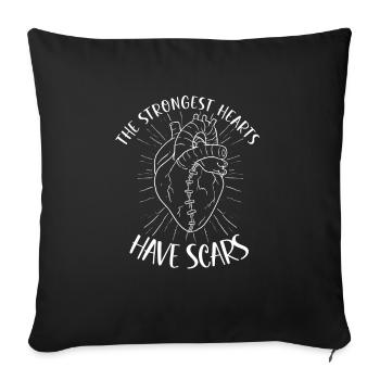 Open Heart Surgery Heart Surgery Survivor Gift - Sofa pillowcase 17,3'' x 17,3'' (45 x 45 cm) - black - Front