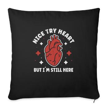 Heart Attack Surgery Open Heart Surgery - Sofa pillowcase 17,3'' x 17,3'' (45 x 45 cm) - black - Front