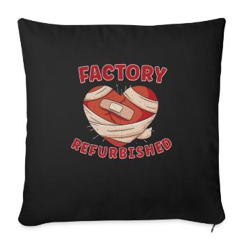 Open Heart Surgery Heart Surgery Survivor Gift - Sofa pillowcase 17,3'' x 17,3'' (45 x 45 cm) - black - Front