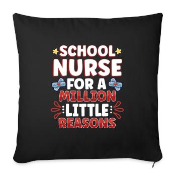 School Nurse Nursing Clinic Medical Stuff School - Sofa pillowcase 17,3'' x 17,3'' (45 x 45 cm) - black - Front