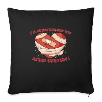 Open Heart Surgery Heart Surgery Survivor Gift - Sofa pillowcase 17,3'' x 17,3'' (45 x 45 cm) - black - Front