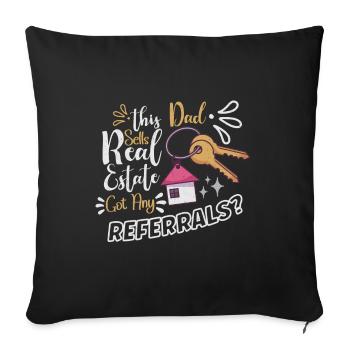 Agent immobilier Immobilier Accueil Clôture Investisseur - Housse de coussin décorative 45 x 45 cm - noir - Devant